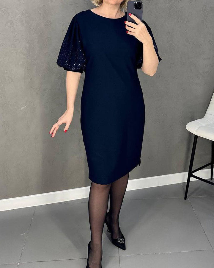 Puff short-sleeved elegant dress